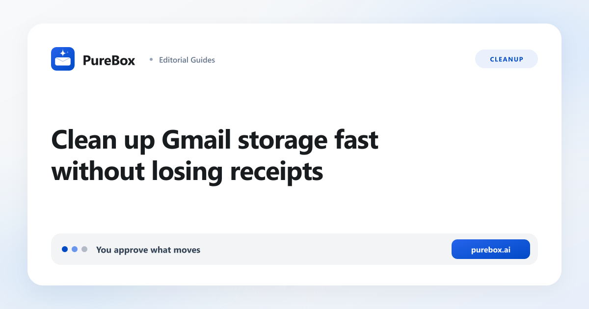 Clean up Gmail storage fast without losing receipts header