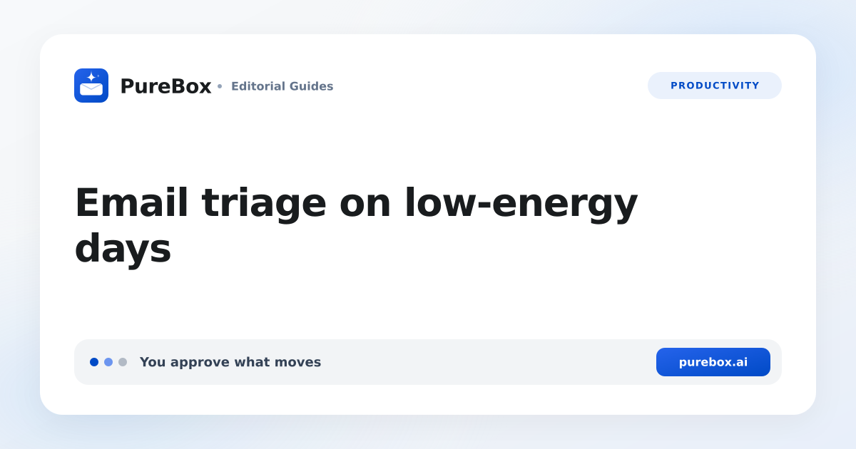 Email triage on low-energy days header