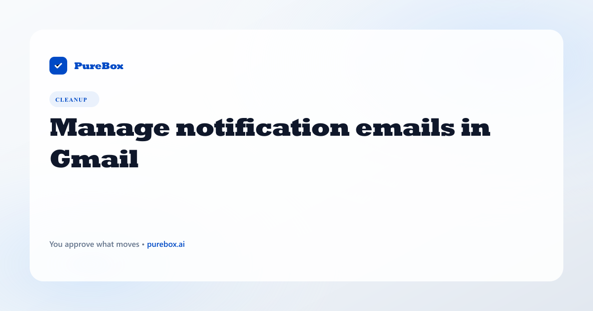 Manage notification emails in Gmail header